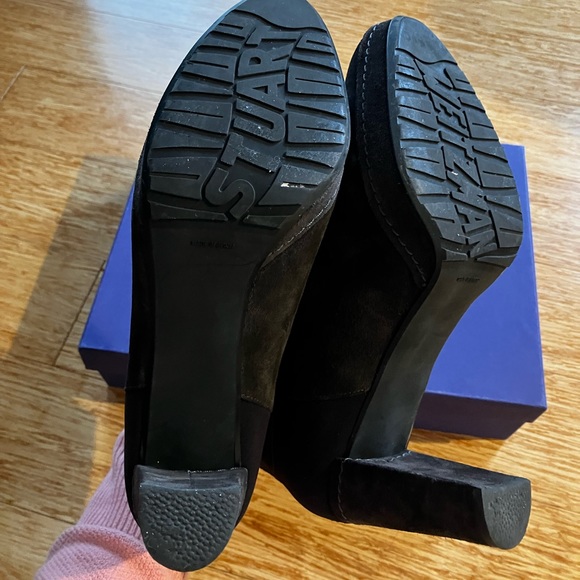 Charcoal grey suede Stuart Weitzman high heel ankle boot - Picture 4 of 13